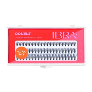Kępki sztucznych rzęs Double Knot-Free 0.07 C-Mix