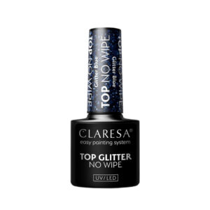 Top Glitter No Wipe top hybrydowy z brokatowym pyłem Glitter Blue