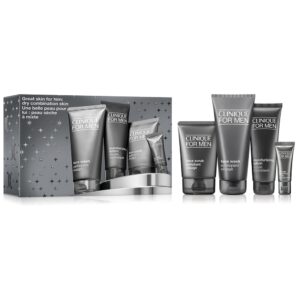 Great Skin for Him zestaw żel do mycia twarzy 200ml + peeling do twarzy 100ml + przeciwstarzeniowy krem pod oczy 15ml + emulsja nawilżająca do twarzy 100ml