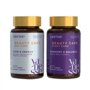 Yanesse Beauty Caps Day & Night formuła na dzień i na noc dla włosów skóry i paznokci suplement diety 2x60 kapsułek