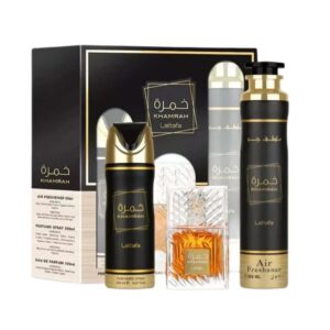 Khamrah zestaw woda perfumowana spray 100ml + dezodorant spray 200ml + odświeżacz powietrza 300ml