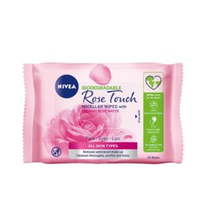 Rose Touch micelarne biodegradowalne chusteczki do demakijażu z organiczną wodą różaną